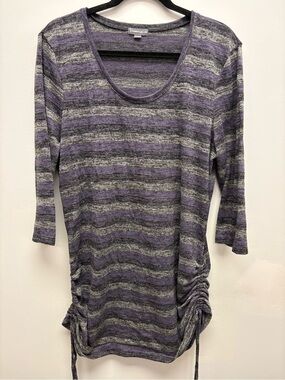 4 for $25 💜 Warehouse One Ruched Stripe Tunic Top XXL 💜